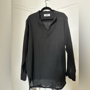 Hombre tulum Black Sheer Long Sleeve Blouse